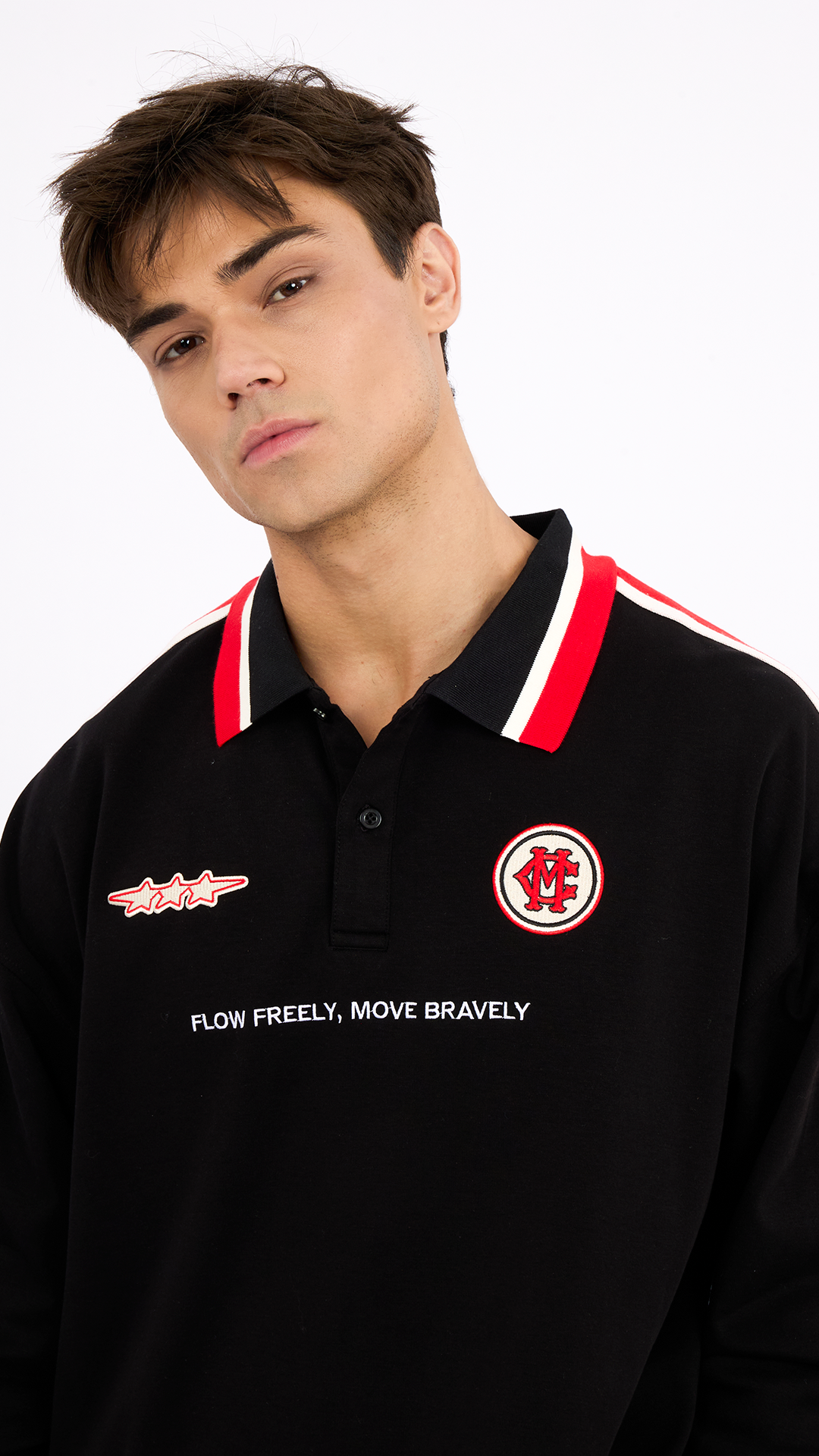 STREET RACE LONG SLEEVE POLO – ĐEN