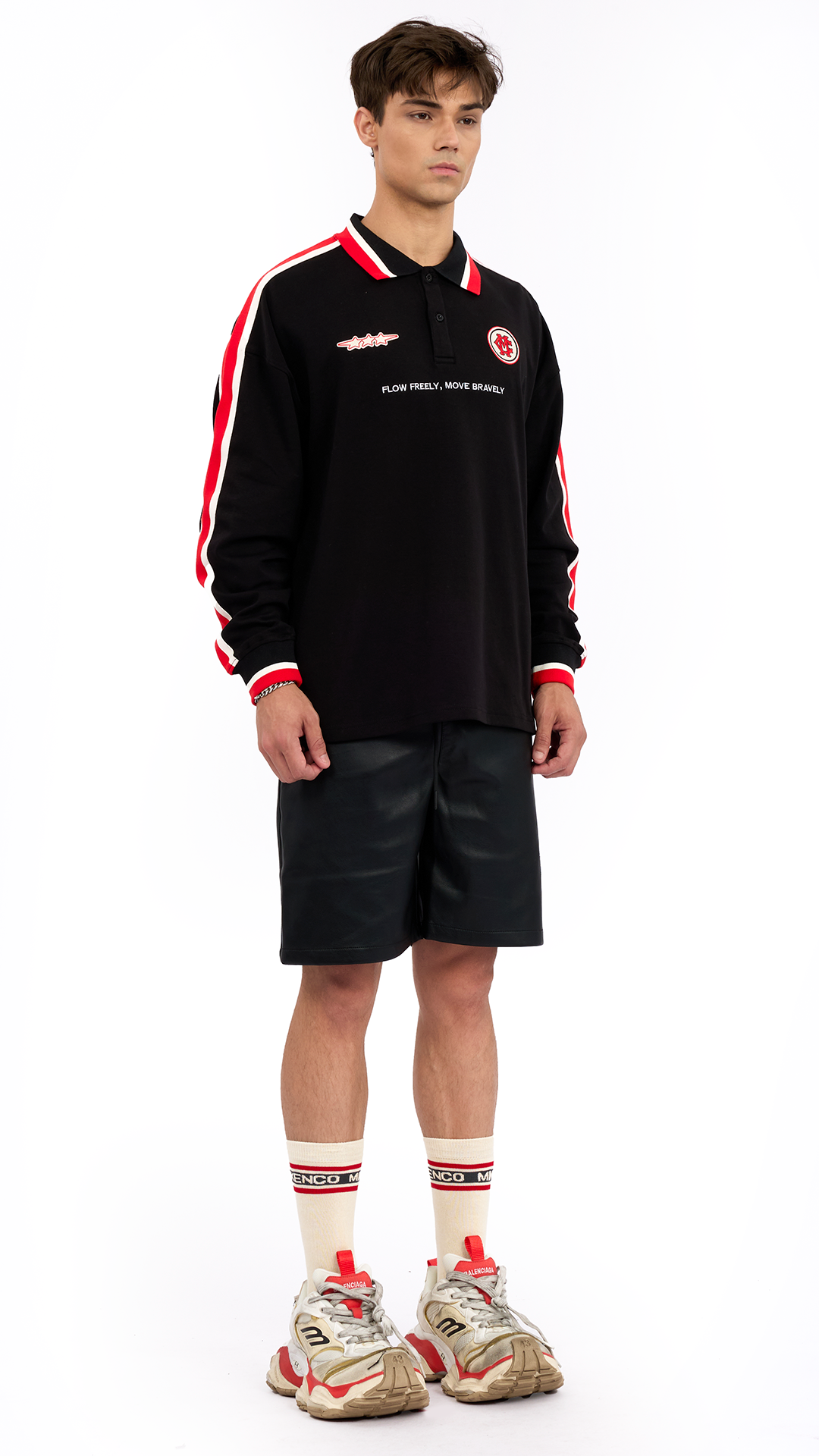 STREET RACE LONG SLEEVE POLO – ĐEN