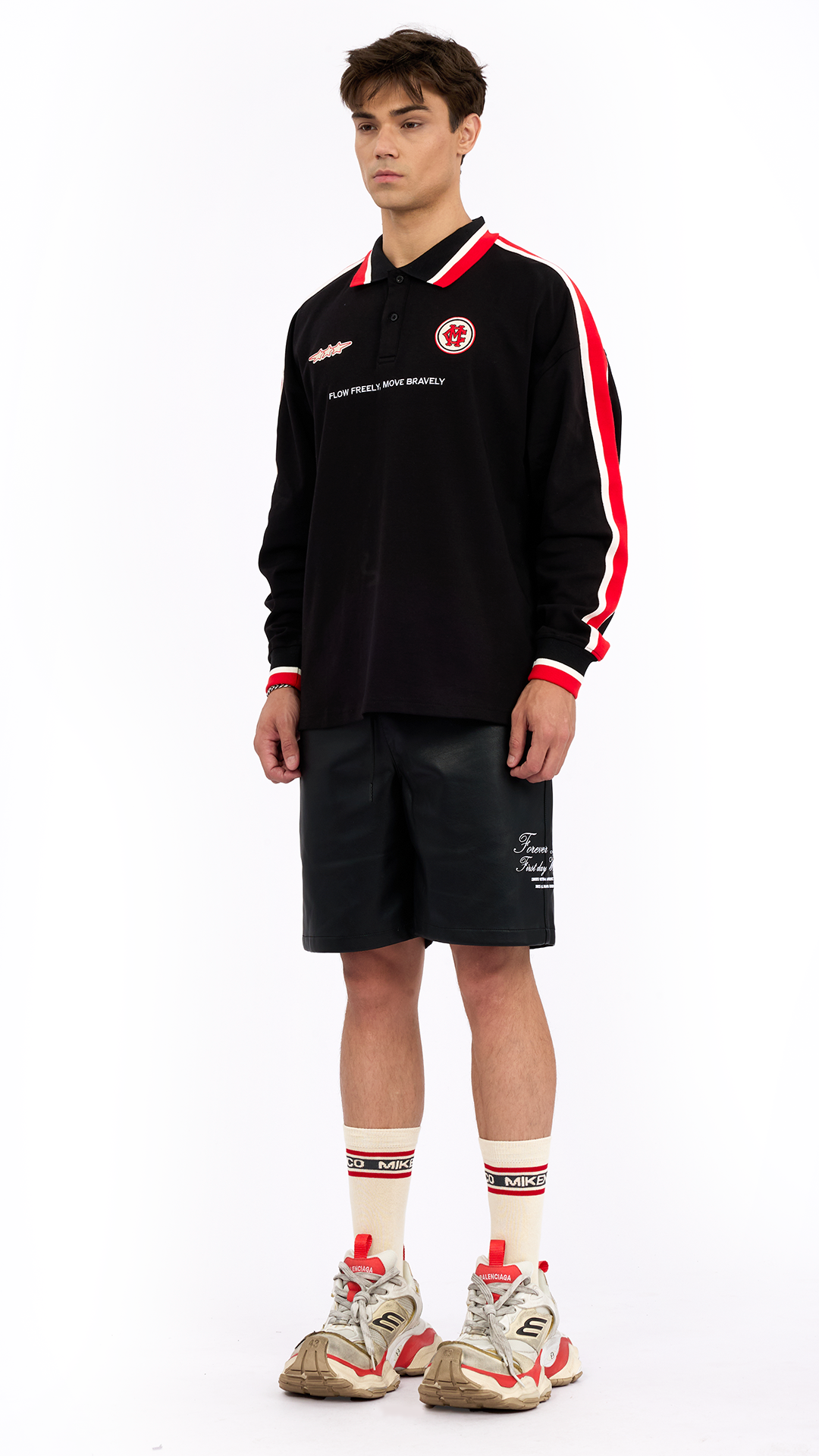STREET RACE LONG SLEEVE POLO – ĐEN
