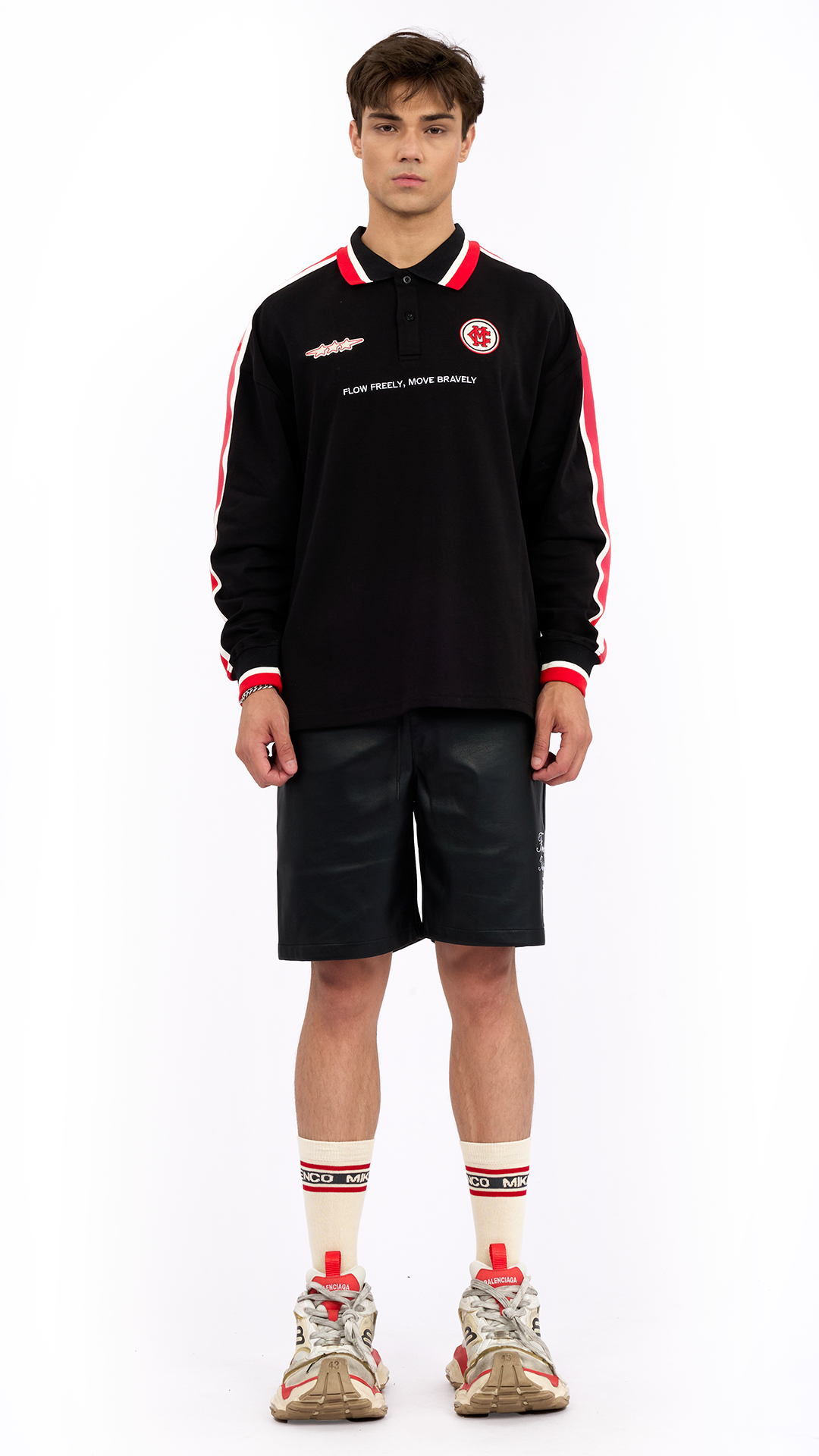 STREET RACE LONG SLEEVE POLO – ĐEN