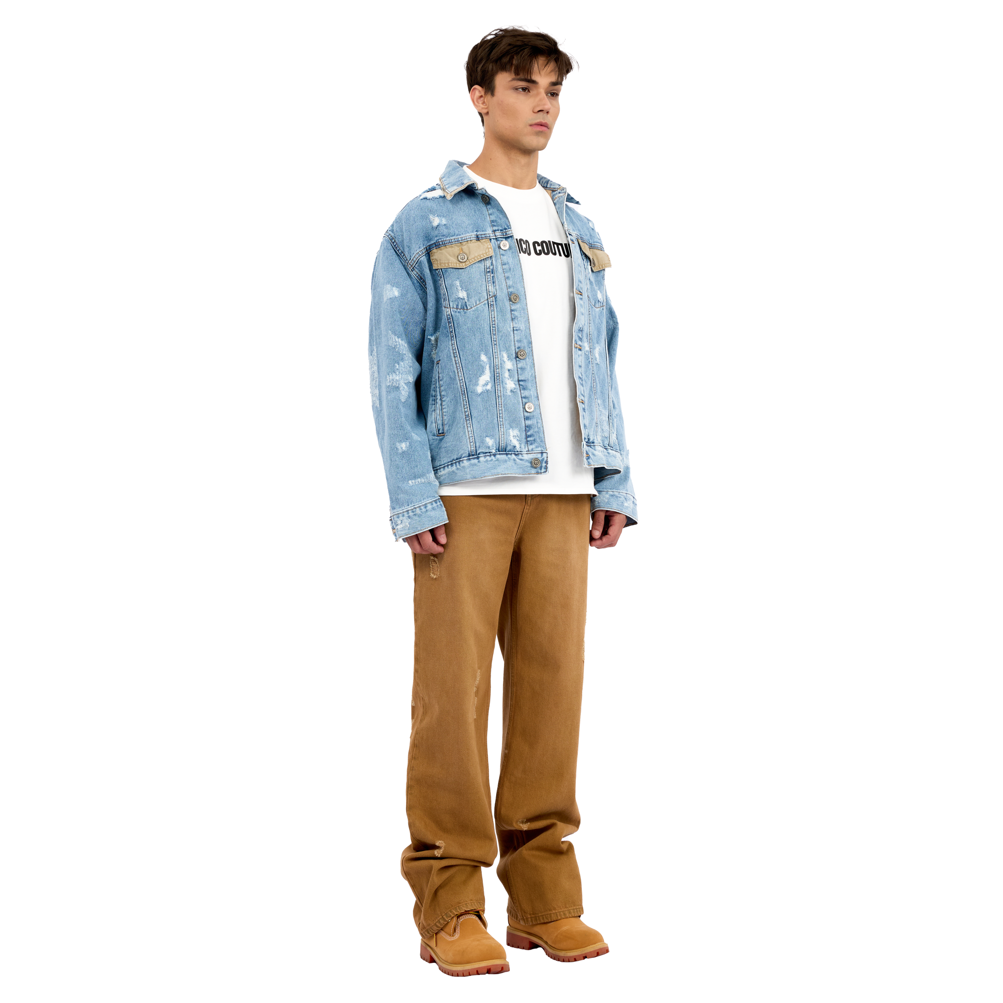 DISTRESSED WASH DENIM JACKET