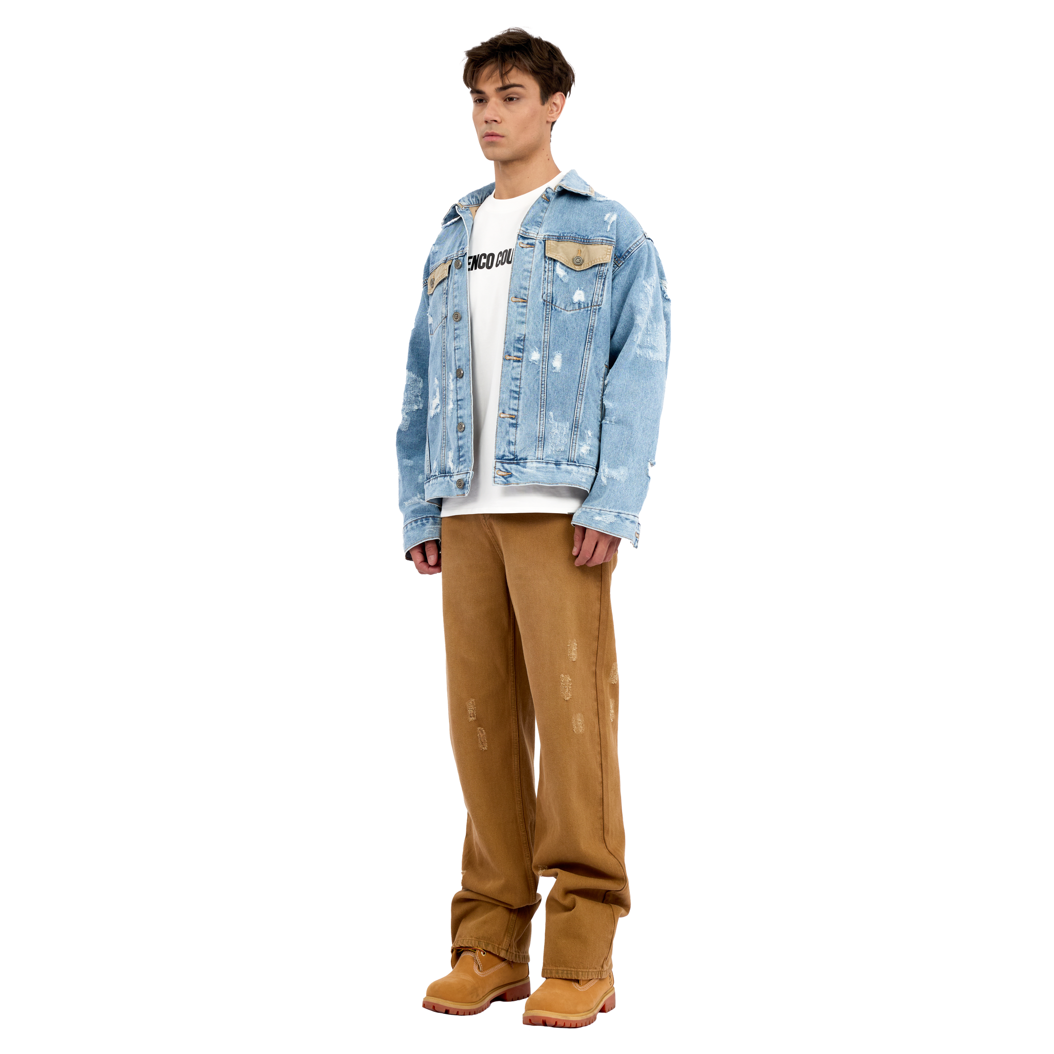 DISTRESSED WASH DENIM JACKET
