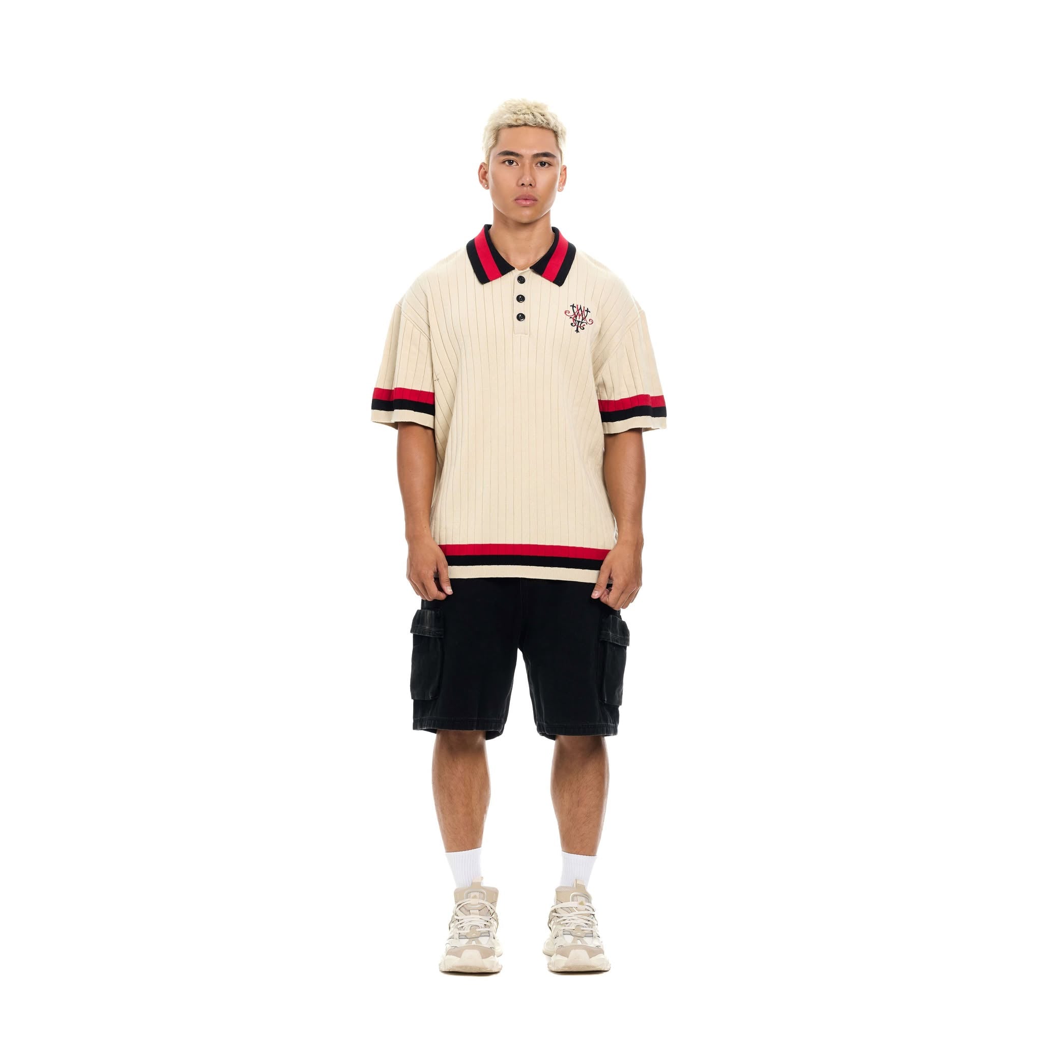 ANTIQUE STRIPE KNIT POLO