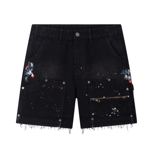 DOUBLE KNEES CANVAS SHORT