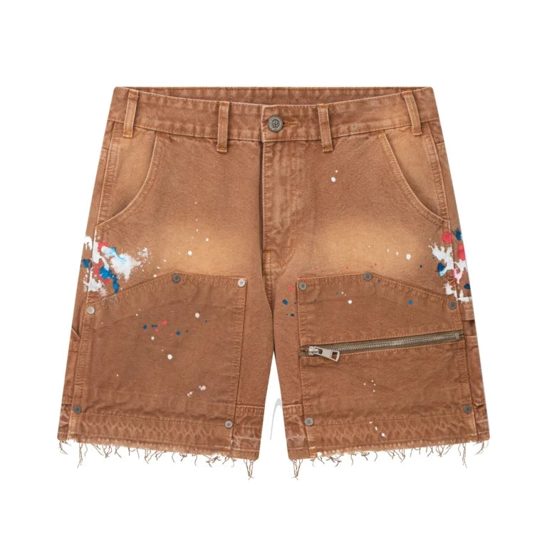 DOUBLE KNEES CANVAS SHORT