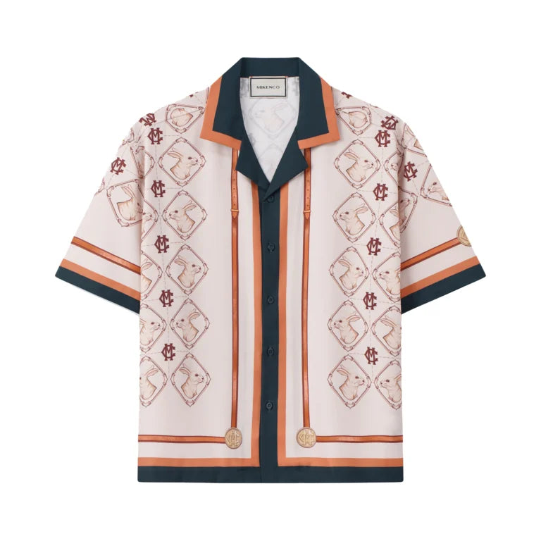 RABBIT MONOGRAM SILK SHIRT