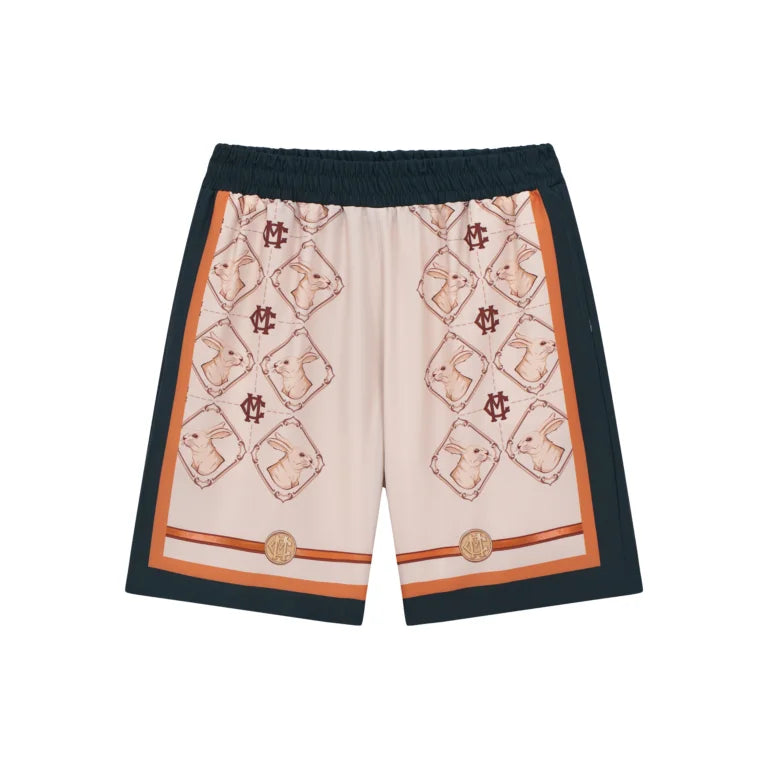 RABBIT MONOGRAM SILK SHORT