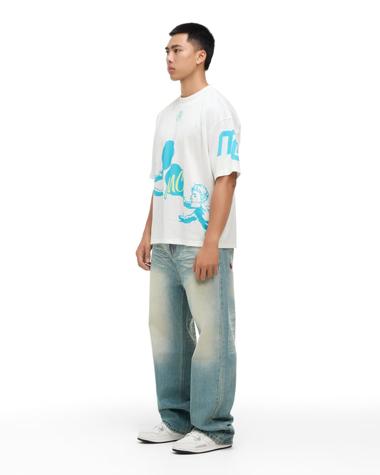 STRAIGHT RIGID WASH JEANS