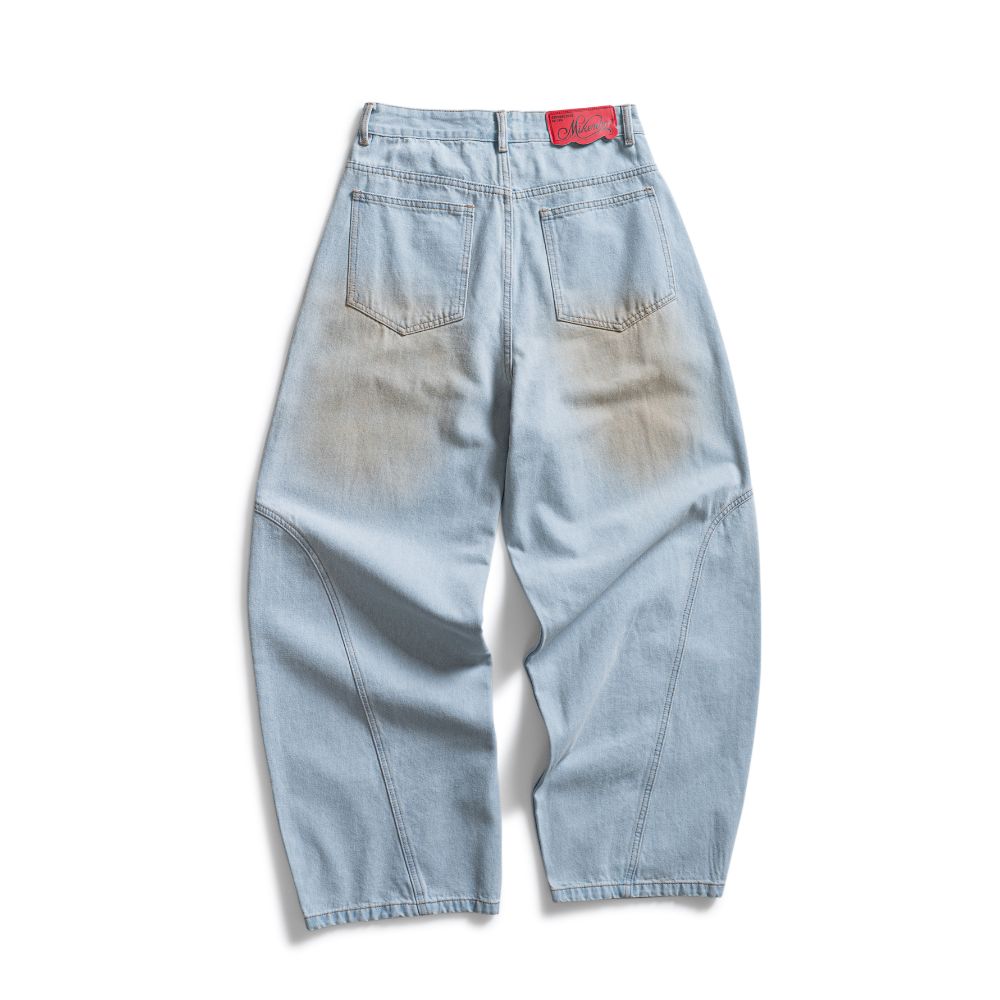 DIRTY WASH BALLOON JEANS
