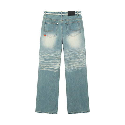 STRAINGHT RIGID WASH JEANS