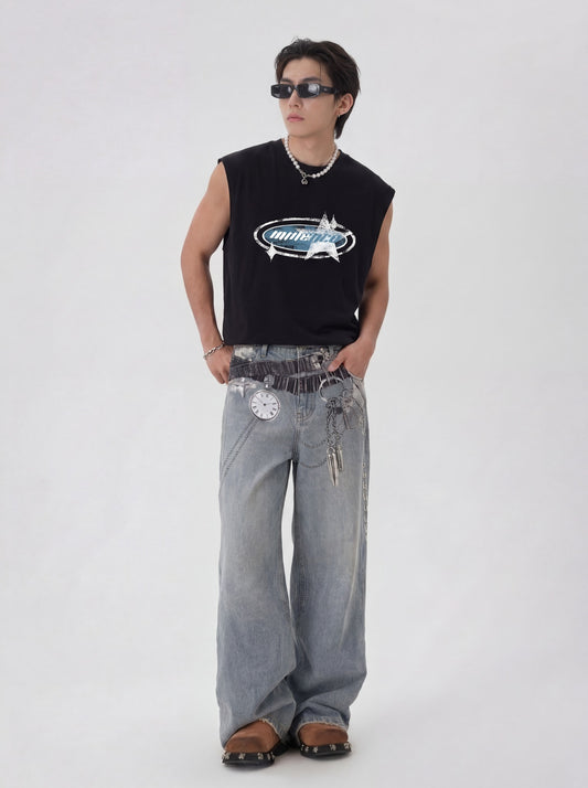 DECIBEL CHAINS STRAIGHT JEANS