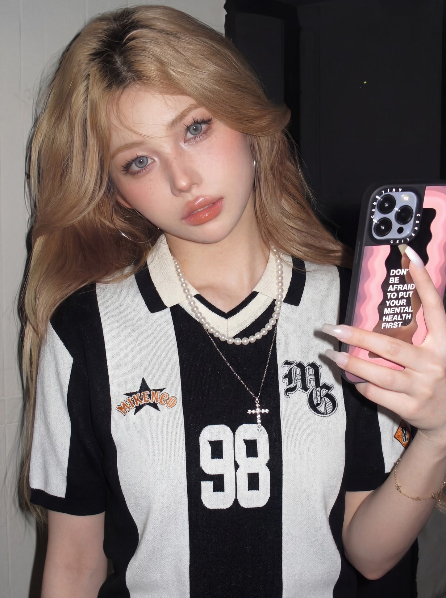 98 STRIPES KNIT POLO