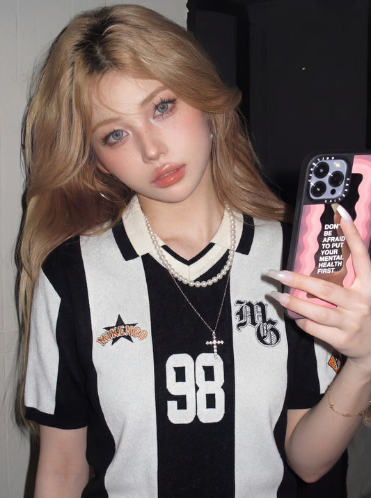 98 STRIPES KNIT POLO