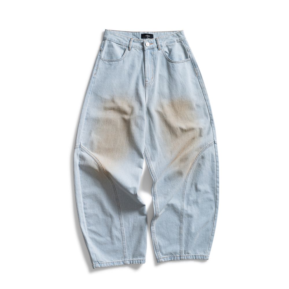 DIRTY WASH BALLOON JEANS