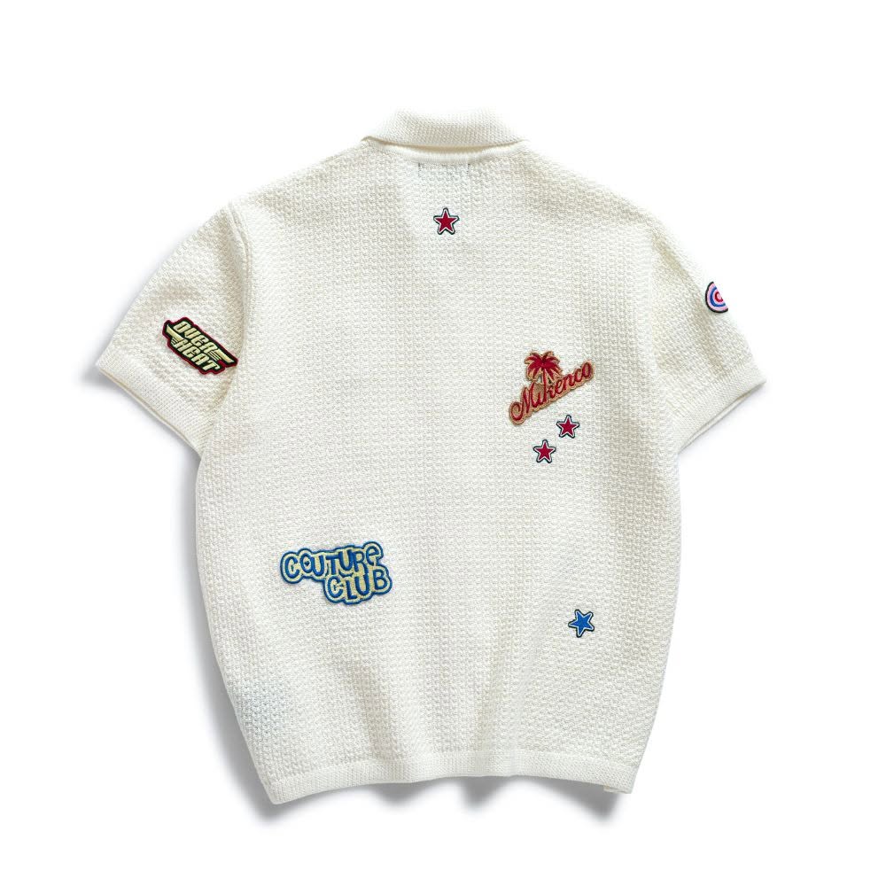 OVERHEAT STICKER KNIT SHIRT