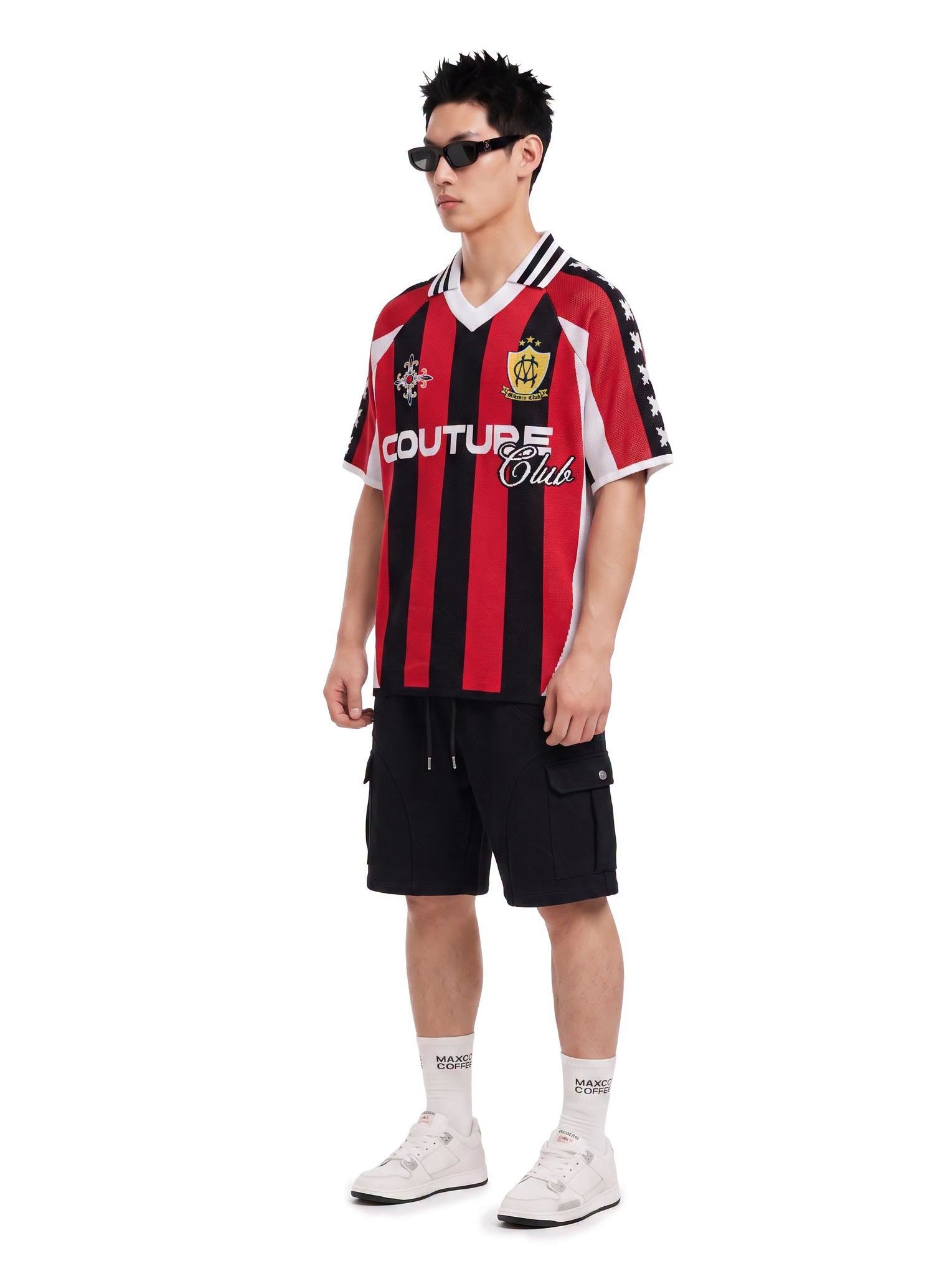 CRIMSON STRIPES KNIT POLO