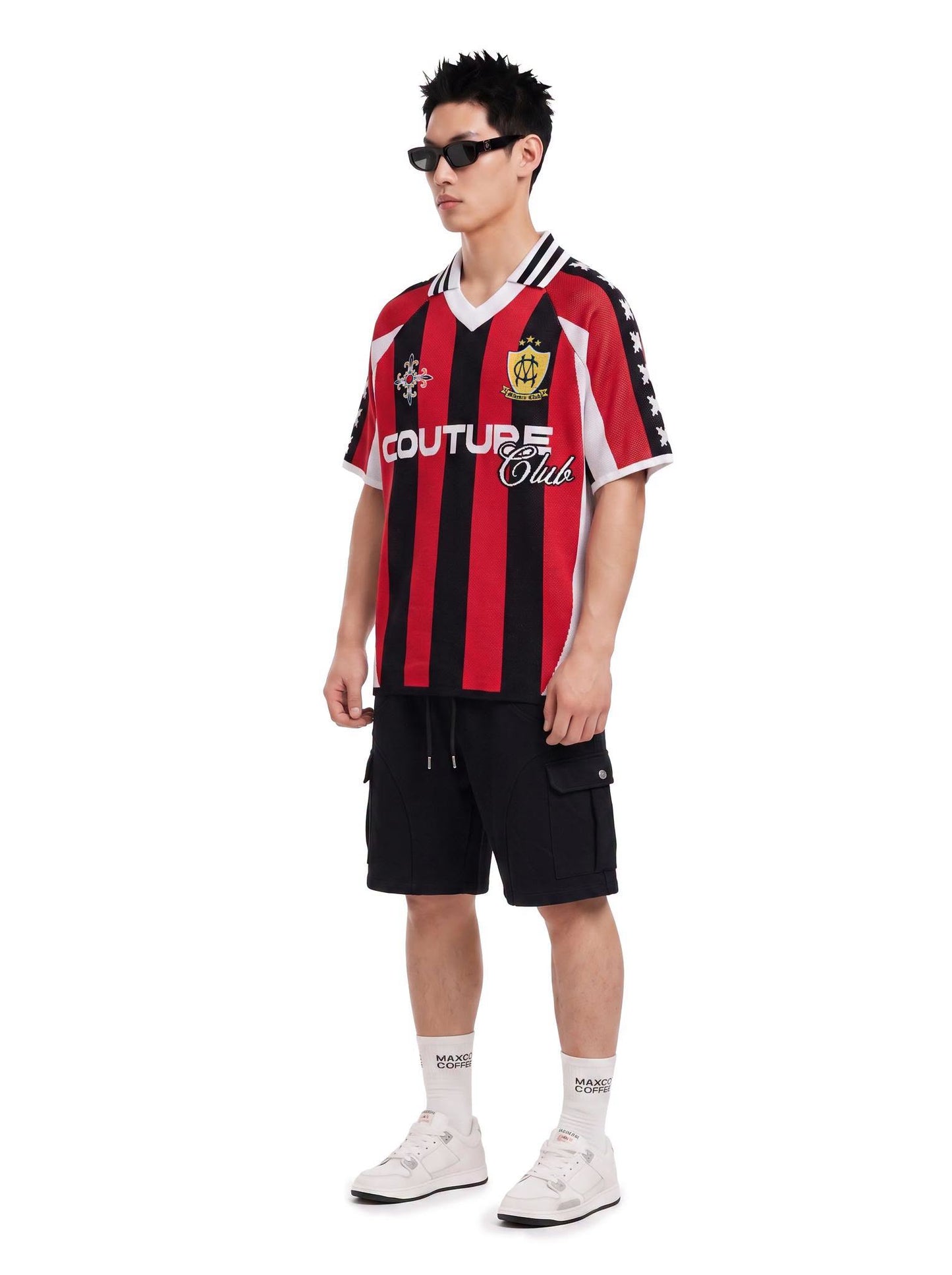 CRIMSON STRIPES KNIT POLO