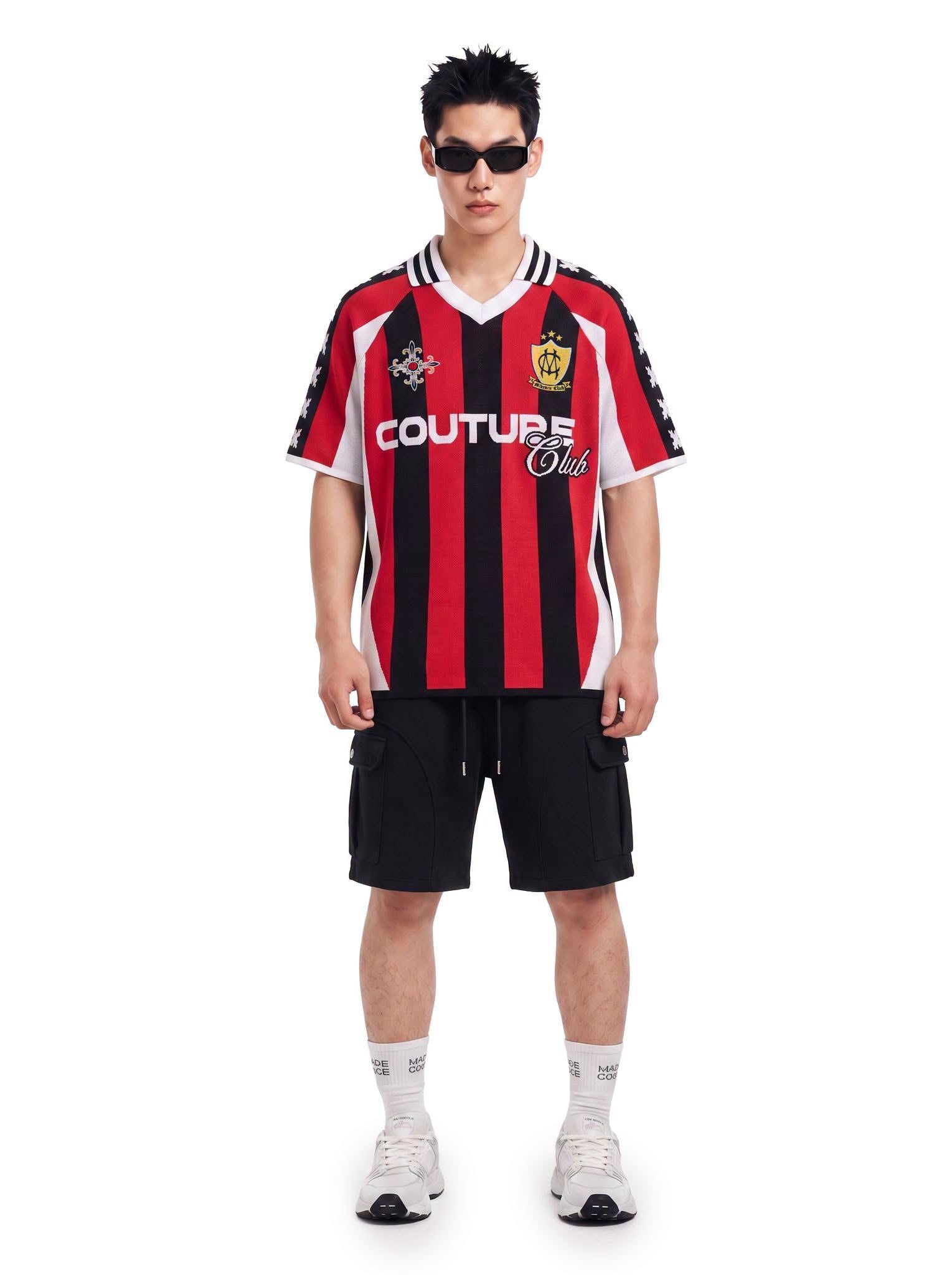 CRIMSON STRIPES KNIT POLO