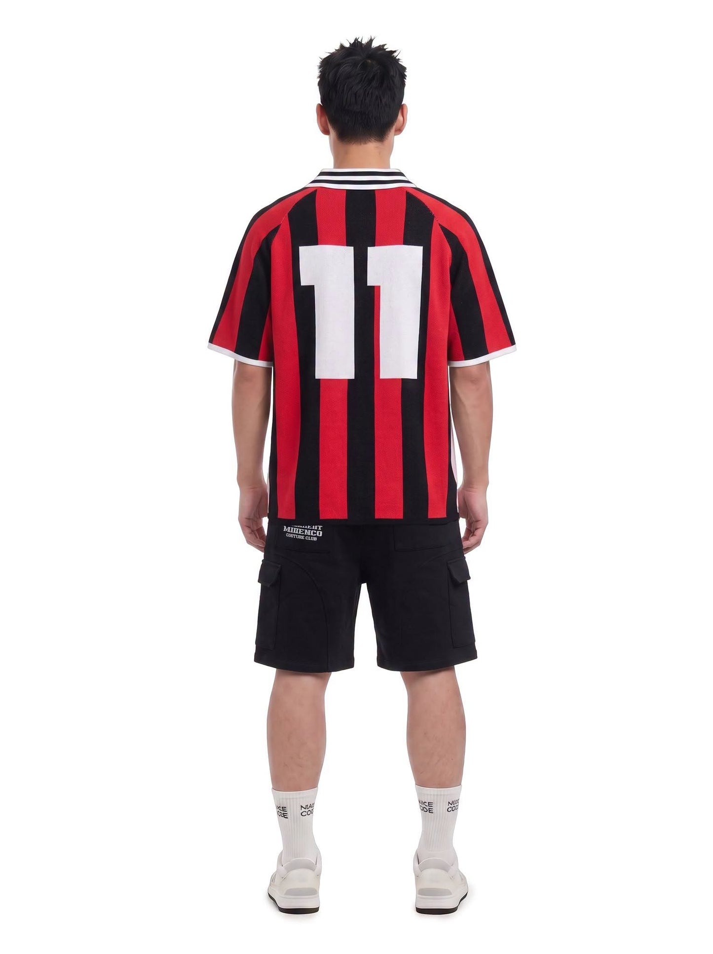 CRIMSON STRIPES KNIT POLO