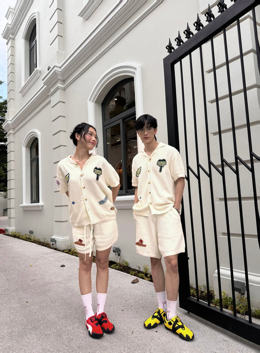 OVERHEAT STICKER KNIT SHIRT