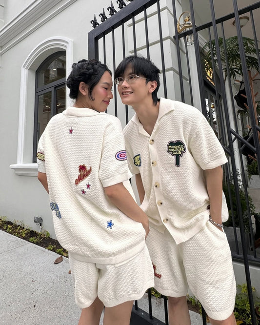 OVERHEAT STICKER KNIT SHIRT