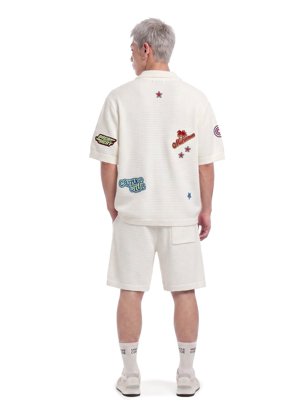OVERHEAT STICKER KNIT SHIRT