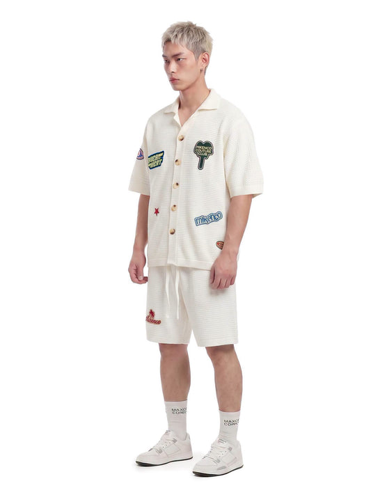 OVERHEAT STICKER KNIT SHIRT