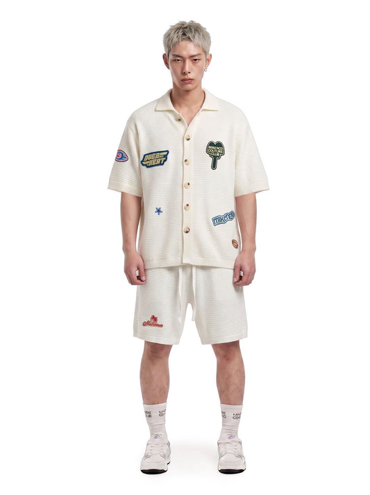 OVERHEAT STICKER KNIT SHIRT