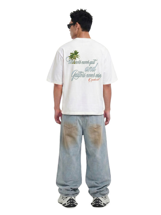 DIRTY WASH BALLOON JEANS