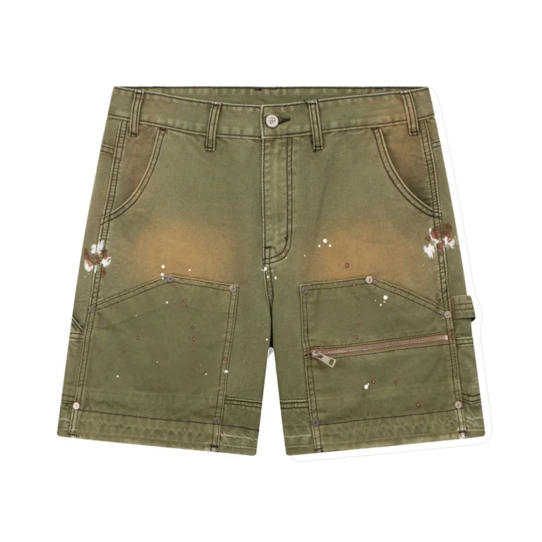 DOUBLE KNEES CANVAS SHORT