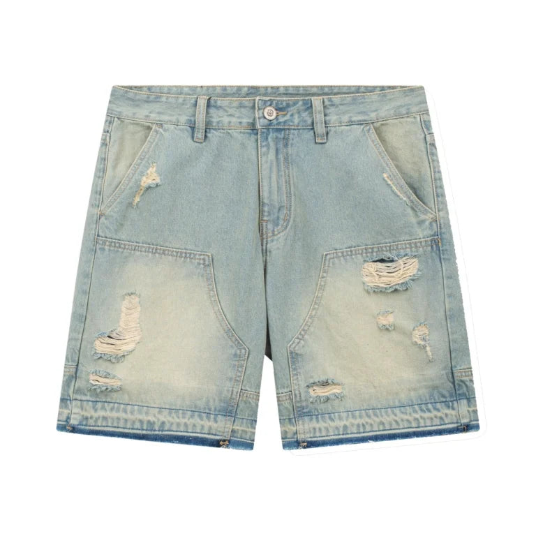 DOUBLE KNEES DISTRESSED SHORT