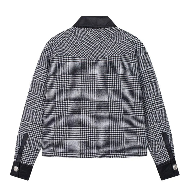 TARTAN WOOL OVERSHIRT – WHITE BLACK