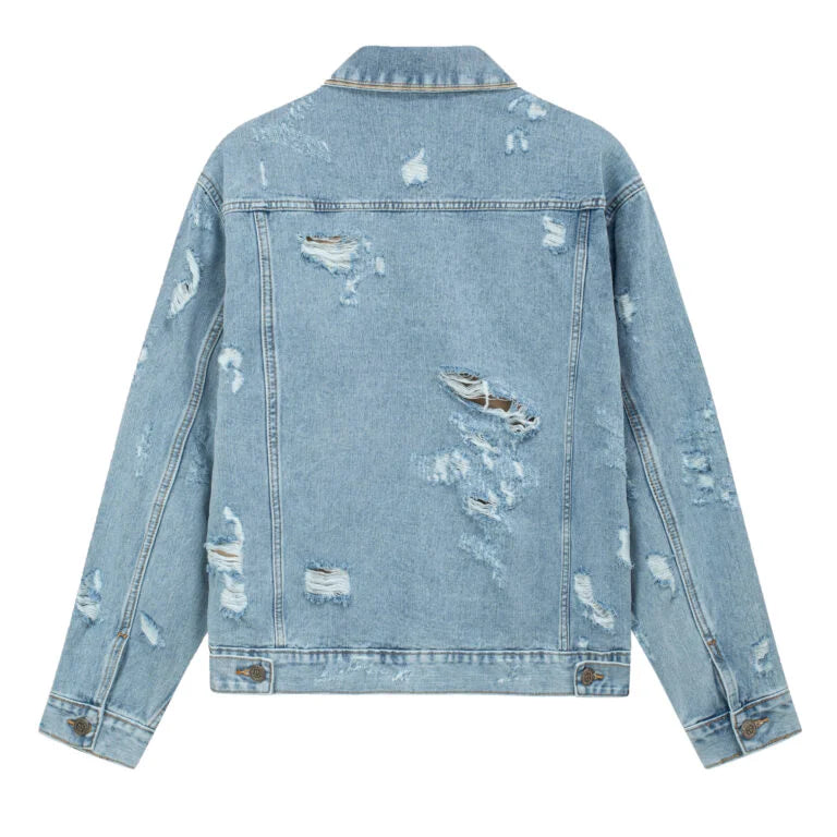 DISTRESSED WASH DENIM JACKET