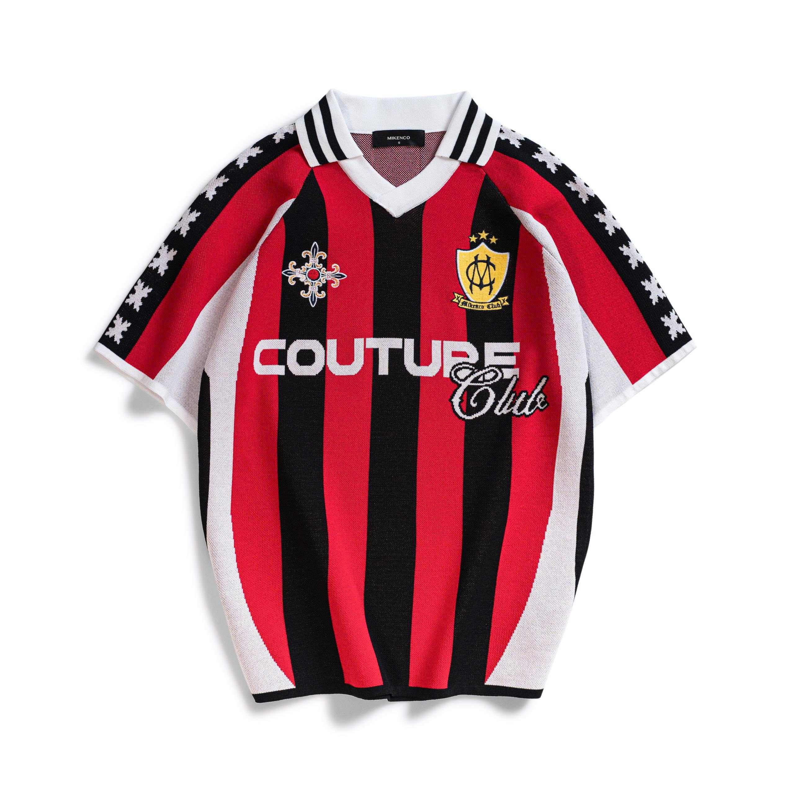 CRIMSON STRIPES KNIT POLO